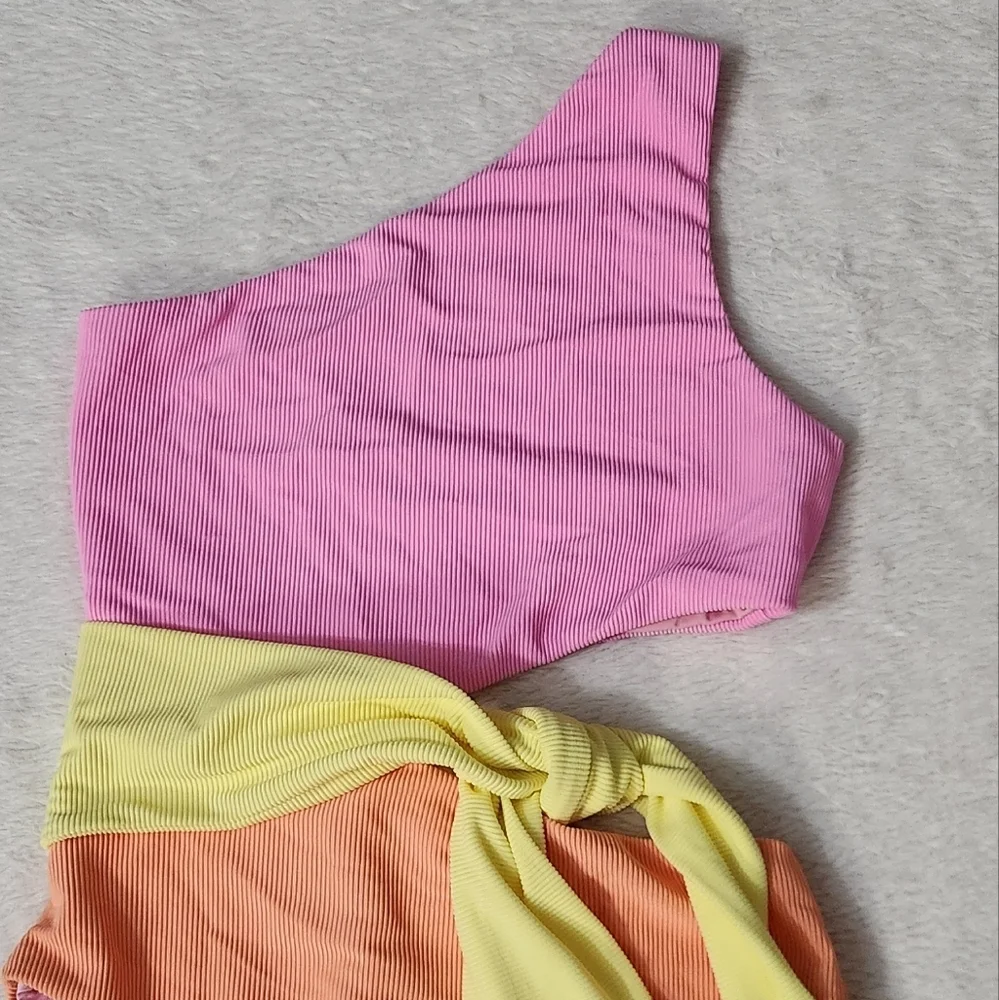 New!Beach Riot Carlie Fruity Colorblock One Piece Swimsuit - Picture 8 of 13